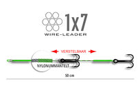 Stalen onderlijn 2 dreggen (40 cm)