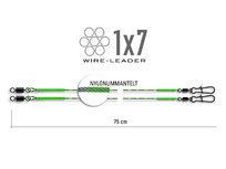 Stalen onderlijn 75 cm. (2 st.)