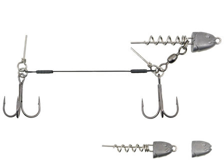 Swimbait Stinger 2 dreggen + Verwisselbare Loodkop 12 cm.