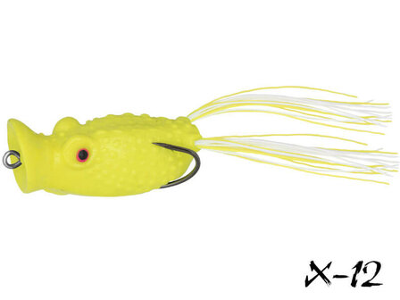 Kunstaas Kikker Popper 6 cm. Geel