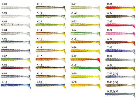Grubber Shad Skinny 7,5 cm (10 st.) Kleuren