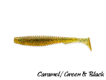 FishUp U-Shad Softbait 7,5 cm | Caramel / Green &amp; Black