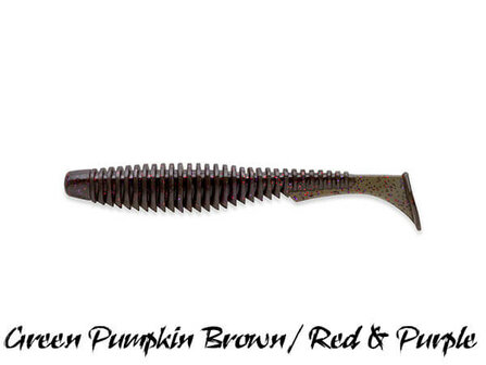 FishUp U-Shad Softbait 7,5 cm | Green Pumpkin Brown / Red &amp; Purple