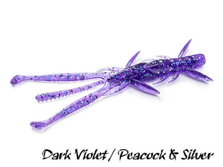 FishUp Shrimp Softbait 7,5 cm | Dark Violet / Peacock &amp; Silver