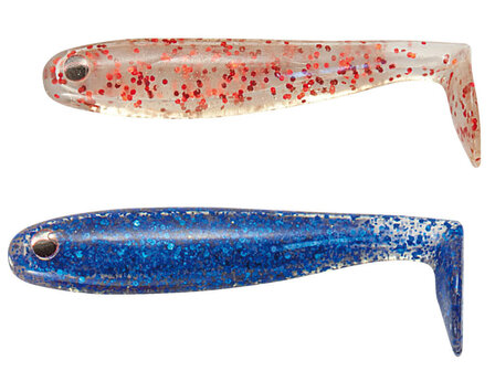 Hollow Shad 10 cm | Blauw | Rood