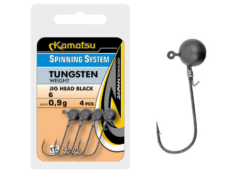 Kamatsu Jigkoppen Tungsten Jighead Zwart set