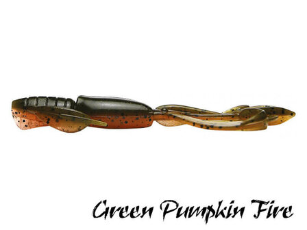 Keitech Crazy Flapper 7,1 cm | Green Pumpkin Fire