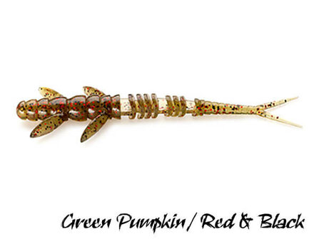 FishUp Flit Softbait 10 cm | Green Pumpkin / Red &amp; Black