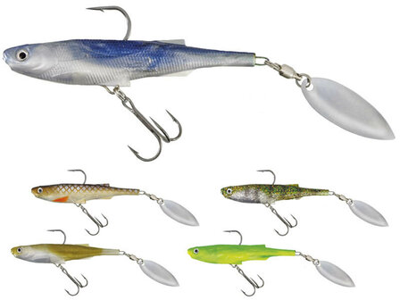 Twist Minnow Swimbait + Spinner 8 cm.