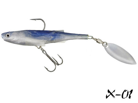 Twist Minnow Swimbait + Spinner 8 cm. X-01