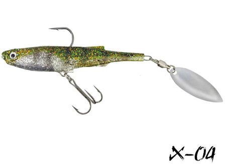 Twist Minnow Swimbait + Spinner 8 cm. X-04