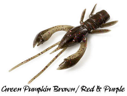FishUp Real Craw Softbait 4,8 cm | Green Pumpkin Brown / Red &amp; Purple
