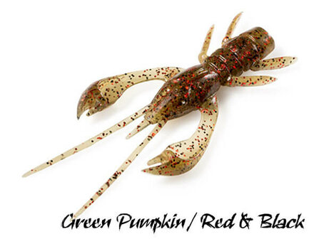 FishUp Real Craw Softbait 4,8 cm | Green Pumpkin / Red &amp; Black