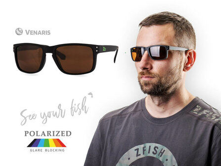 Gepolariseerde Zonnebril Venaris Zwart / Bruin glas Sfeerfoto