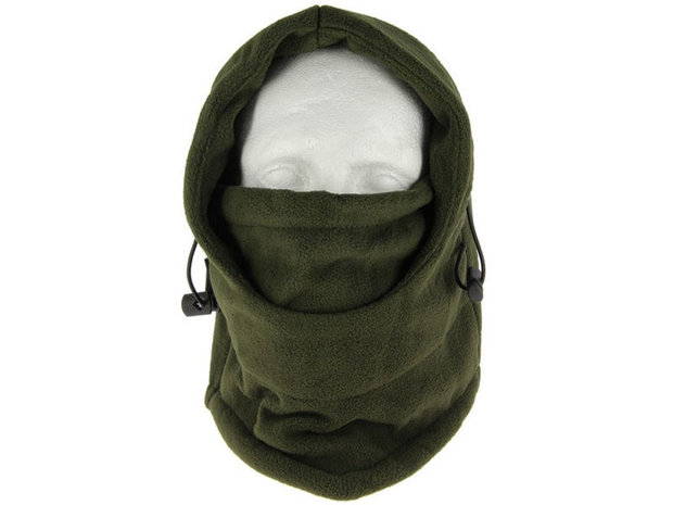 Fleece Bivakmuts Donkergroen Deluxe NGT