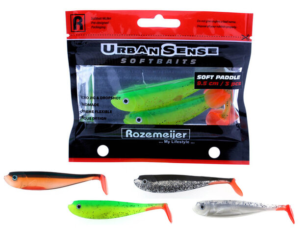 Urban Sense Paddle Tail Dropshot Softbait 9,5 cm. (3 st.)