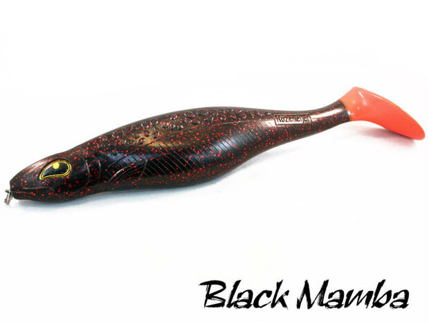 Rozemeijer Pike Strike Giant Paddle Shad | Black Mamba