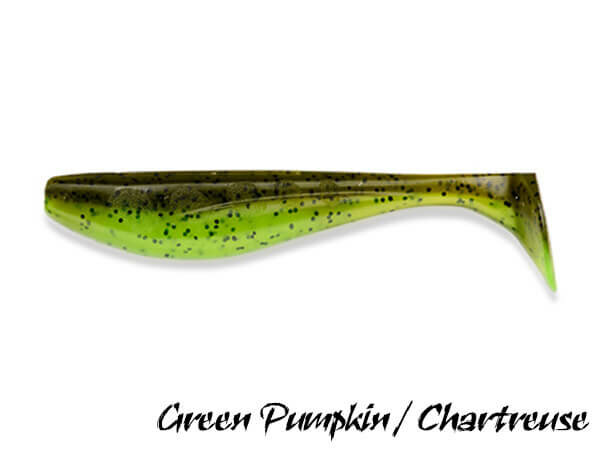 FishUp Wizzle Shad 8,0 cm | Green Pumpkin / Chartreuse
