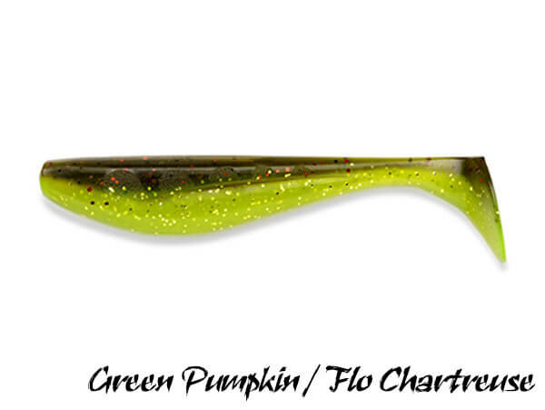 FishUp Wizzle Shad 8,0 cm | Green Pumpkin / Flo Chartreuse