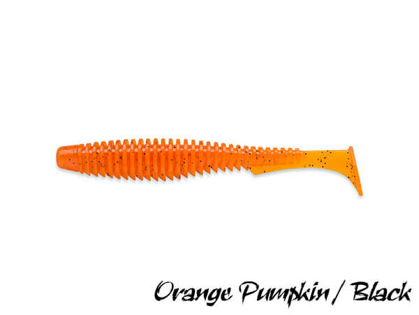 FishUp U-Shad Softbait 7,5 cm | Orange Pumpkin / Black