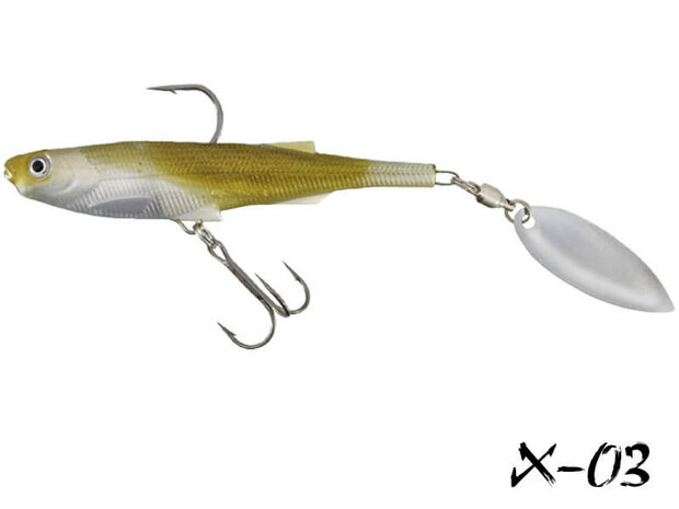 Twist Minnow Swimbait + Spinner 8 cm. X-03