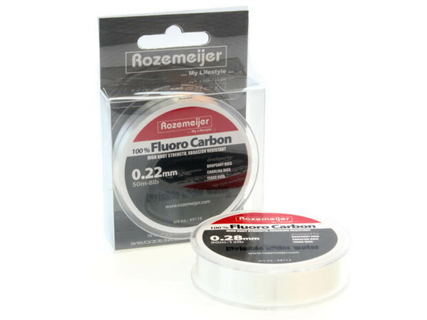 Rozemeijer 100% Fluorocarbon Lijn 50 meter 0,22 mm.