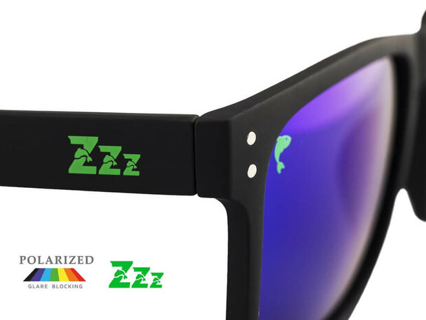 Gepolariseerde Zonnebril Solara Zwart / Blauw glas + Brillendoos detail